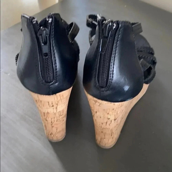 Zigisoho Black Larsen Platform Wedge Sandal 8 - Picture 5 of 7